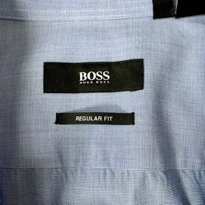 MENS Hugo Boss Regular Fit Blue Dress Shirt 17.5 36/37